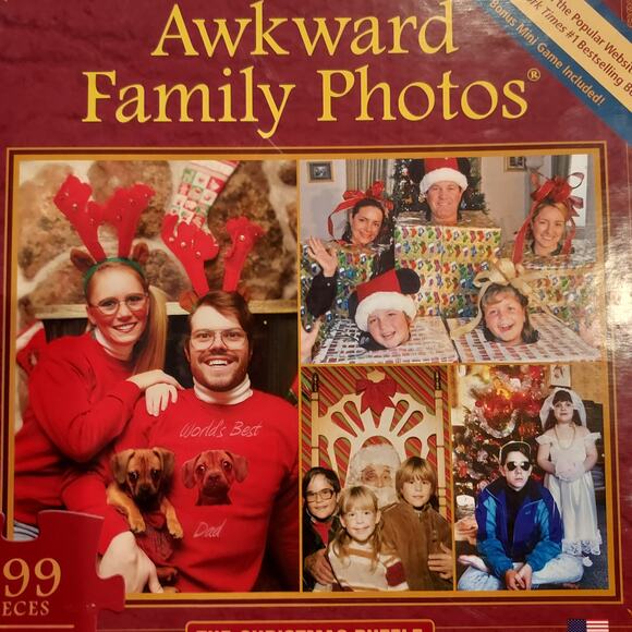 Awkward Family Photos Caption Game & 999 pcs Jigsaw Puzzle Set Christmas Holiday - Picture 4 of 8
